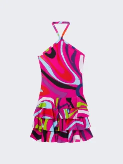 Halterneck Mini Dress Fuchsia