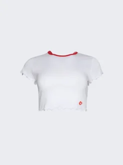 Crew Neck Baby Tee White