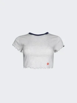 Crew Neck Baby Tee Light Heather Grey