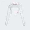 Lettuce Hem Crewneck Top White
