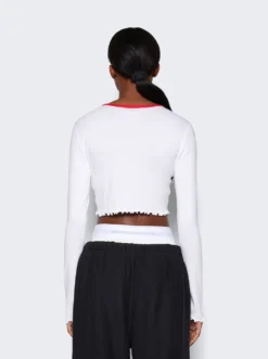 Lettuce Hem Crewneck Top White -Artemides shop 4CC1241443 2479 05 1