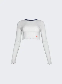 Lettuce Hem Crewneck Top Heather Grey