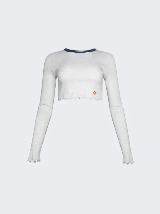 Lettuce Hem Crewneck Top Heather Grey -Artemides shop 4CC1241443 28084 01 1