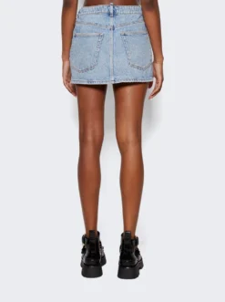 Gold Nameplate Chain Skirt Vintage Faded Indigo -Artemides shop 4DC1245120 48421 05 1