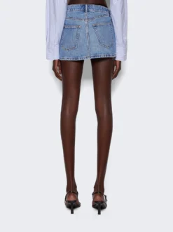 Asymmetric Bikini Layer Mini Denim Skirt Vintage Light Indigo -Artemides shop 4DC3235138 47182 05 1