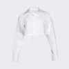 Double Layered Cropped Shirt White