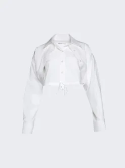 Double Layered Cropped Shirt White