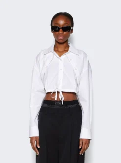 Double Layered Cropped Shirt White -Artemides shop 4WC1241446 2479 03 1