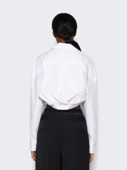 Double Layered Cropped Shirt White -Artemides shop 4WC1241446 2479 05 1