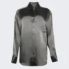 Button Up Boyfrined Shirt Grey Black