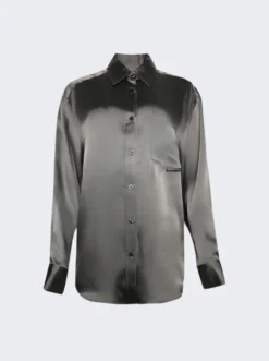 Button Up Boyfrined Shirt Grey Black