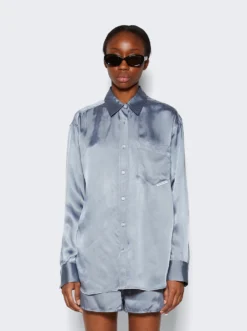 Button Up Boyfrined Shirt Oxford Blue -Artemides shop 4WC1241456 29980 03 1