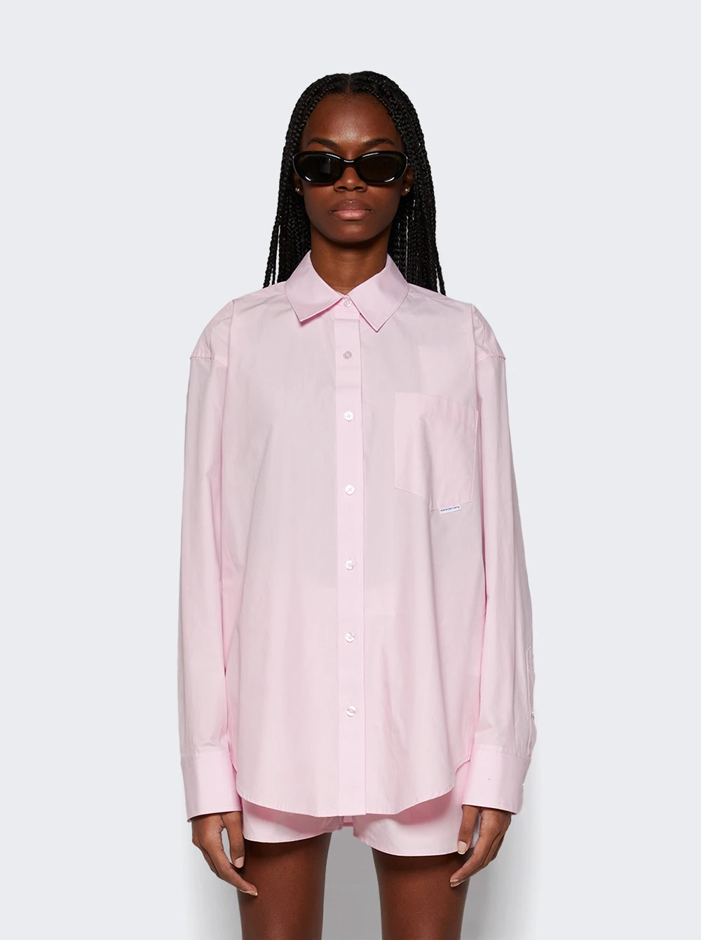 Boyfriend Shirt With Logo Flag Tag Light Pink 3 Boyfriend Shirt With Logo Flag Tag Light Pink - Image 3