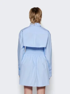 Smocked Mini Dress With Overshirt Chambray Blue -Artemides shop 4WC2246263 Chambray Blue 05