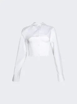 Cropped Layered Overshirt White