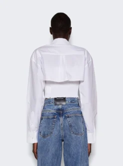Cropped Layered Overshirt White -Artemides shop 4WC3231407 2479 05 1