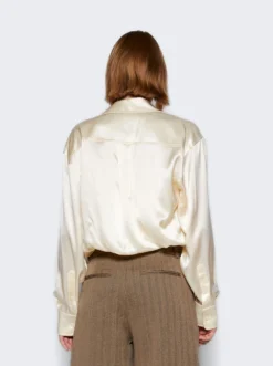 Layered Button Down With Integrated Cami Ivory -Artemides shop 4WC4231841 6039 05 1