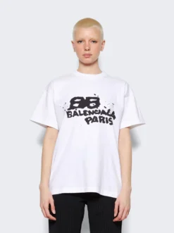 Balenciaga Hand Drawn Icon T-Shirt White -Artemides shop 612965 TNVN4 2479 03 1