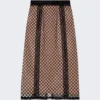 Gucci GG Net Skirt With Lace Trim Beige And Black