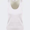 Bottega Veneta Dry Stretch Cotton Ribbed Tank Top Chalk White