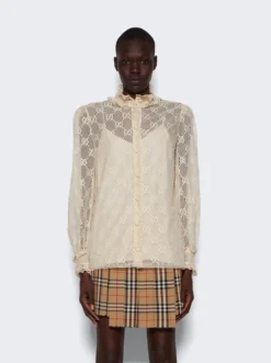 Gucci Blouse Gardenia White -Artemides shop 721667 ZAK7S 42469 03 1