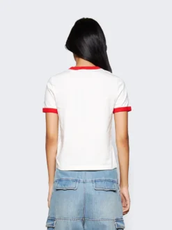 Gucci Cotton Jersey T-Shirt Off White And Red -Artemides shop 723566 XJFT2 04 1