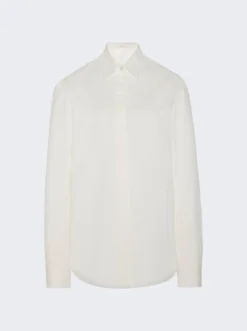 The Row Derica Cotton And Cashmere Shirt White