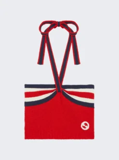Gucci Cotton Halter Neck Top Red