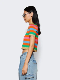 Gucci Viscose Blend Striped Polo Top Multicolor -Artemides shop 743158 XKC8H 2524 04 1