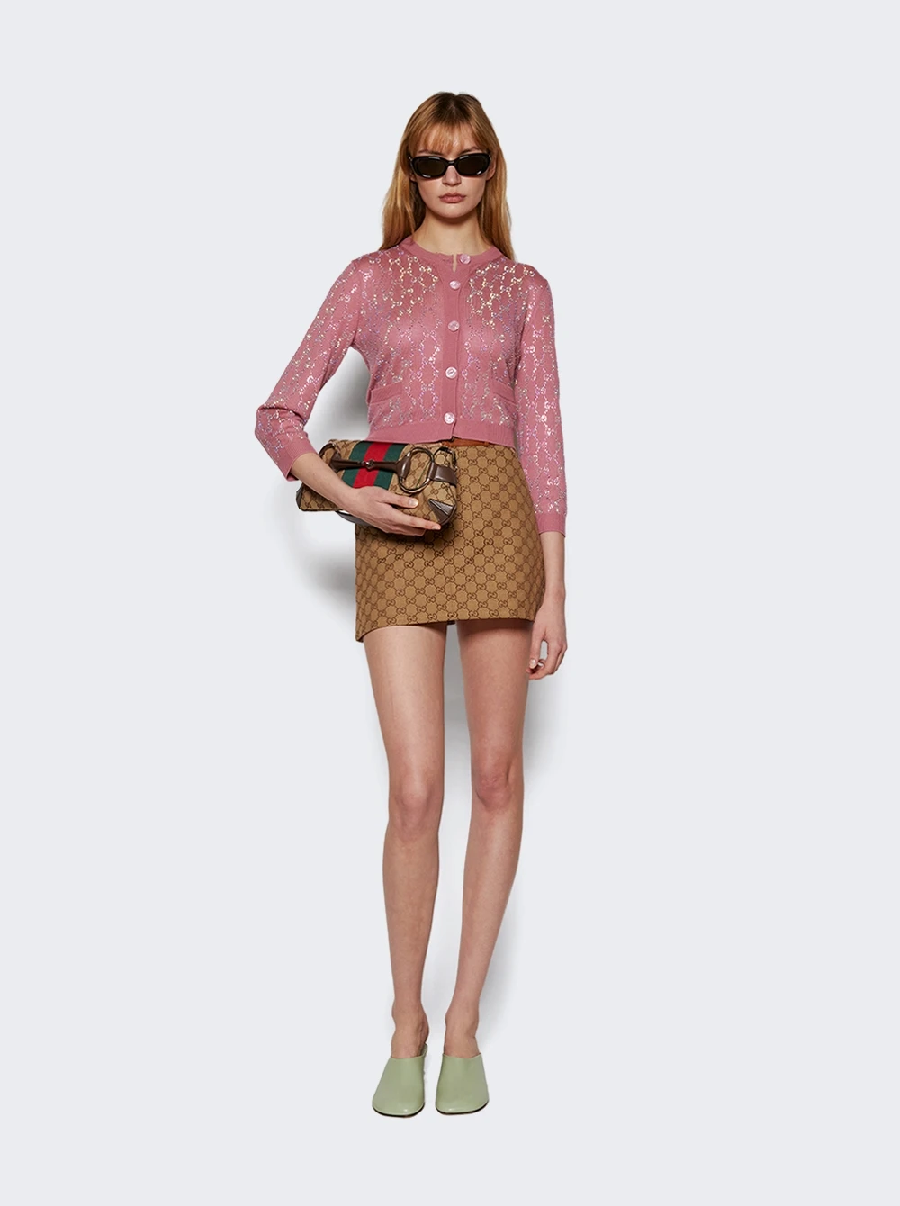 Gucci Canvas Mini Skirt Camel And Ebony 2 Gucci Canvas Mini Skirt Camel And Ebony - Image 2