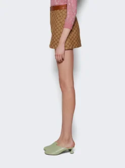 Gucci Canvas Mini Skirt Camel And Ebony 8 Gucci Canvas Mini Skirt Camel And Ebony -Artemides shop 743867 Z8AV6 Camel And Ebony 04