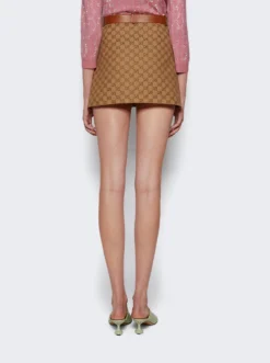 Gucci Canvas Mini Skirt Camel And Ebony 9 Gucci Canvas Mini Skirt Camel And Ebony -Artemides shop 743867 Z8AV6 Camel And Ebony 05