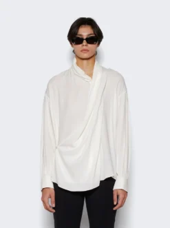 The Row Darnelle Silk Shirt White -Artemides shop 7585 W2820 2479 03 1