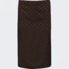 Gucci Midi Skirt Dark Brown And Camel