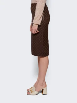Gucci Midi Skirt Dark Brown And Camel -Artemides shop 759793 ZAOOE Dark Brown And Camel 04