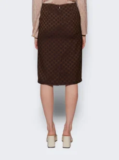 Gucci Midi Skirt Dark Brown And Camel -Artemides shop 759793 ZAOOE Dark Brown And Camel 05