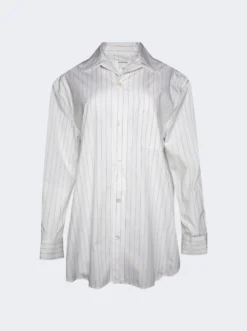 Bottega Veneta Pinstripe Poplin Shirt Beige