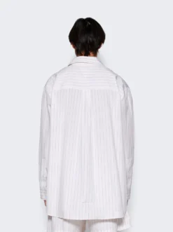 Bottega Veneta Pinstripe Poplin Shirt Beige -Artemides shop 770003V2N90 3813 05 1