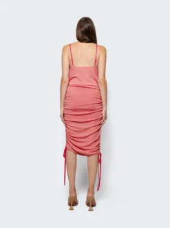 Dion Lee Sheer Multirib Drape Mini Dress Fuchsia -Artemides shop A7620F22 05