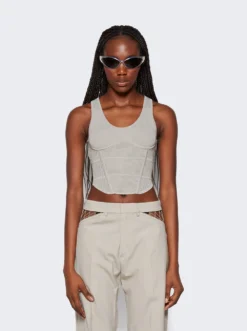 Dion Lee Sport Crochet Corset Top Alloy -Artemides shop A7720P23 8010 40001 03 1