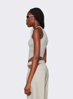 Dion Lee Sport Crochet Corset Top Alloy -Artemides shop A7720P23 8010 40001 04 1