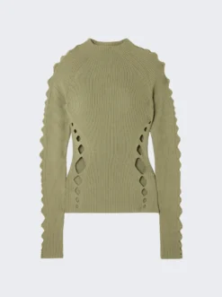 Dion Lee Snake Diamond Skivvy Knit Top Sage