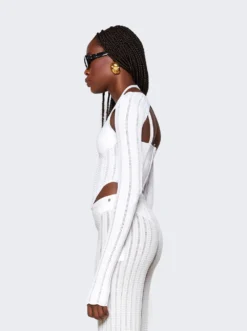 Dion Lee Snakeskin Column Corset Top White -Artemides shop A7732P23 2030 4767 04 1