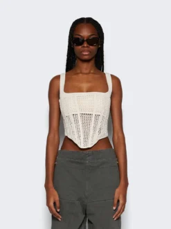 Dion Lee Crochet Suspend Corset Ecru 7 Dion Lee Crochet Suspend Corset Ecru -Artemides shop A7768PS24 3016 Ecru 03