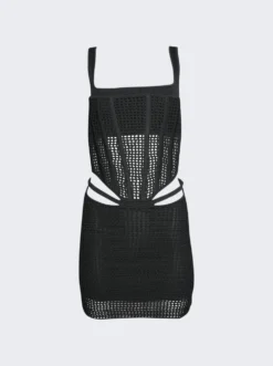Dion Lee Crochet Suspend Corset Mini Dress Black