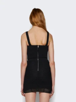 Dion Lee Crochet Suspend Corset Mini Dress Black -Artemides shop A7769PS24 1000 Black 05