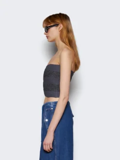 Dion Lee Reflective Interlocking Weave Bustier Asphalt -Artemides shop A7798PS24 6051 Asphalt 04