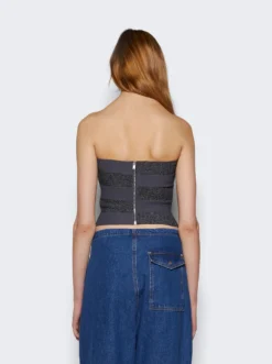 Dion Lee Reflective Interlocking Weave Bustier Asphalt -Artemides shop A7798PS24 6051 Asphalt 05