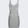 Dion Lee Layered Braided Mini Dress Steel