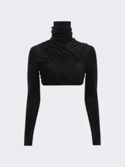 ALAIA Draped Blouse Black